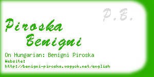 piroska benigni business card